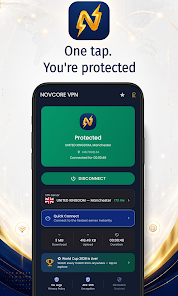 Кнопка подключения в один клик Novcore VPN для TMCELL 4G